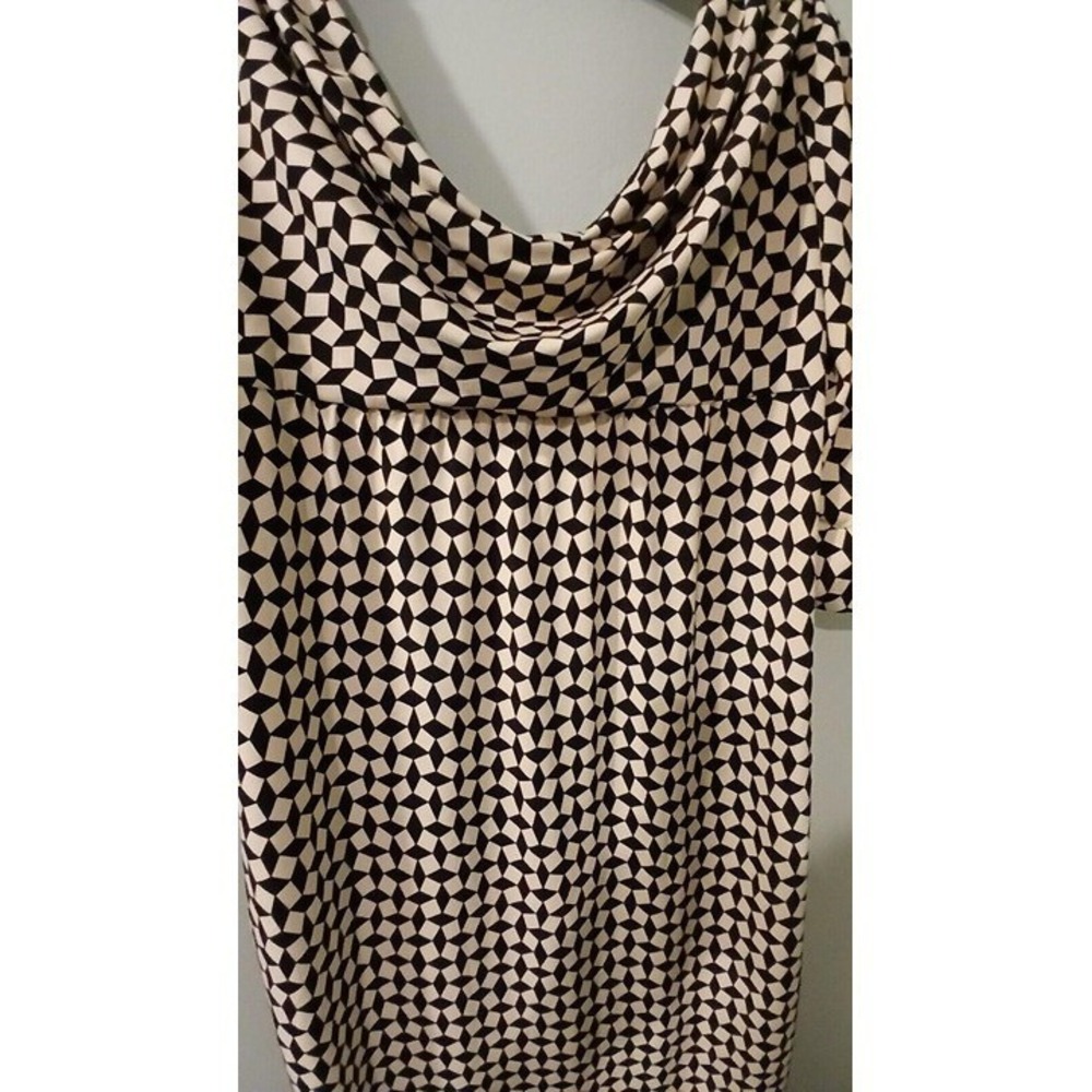 Suzie Chin Black White Shift Dress Womens 10 Boutique Work Career Office Midi - Picture 4 of 6